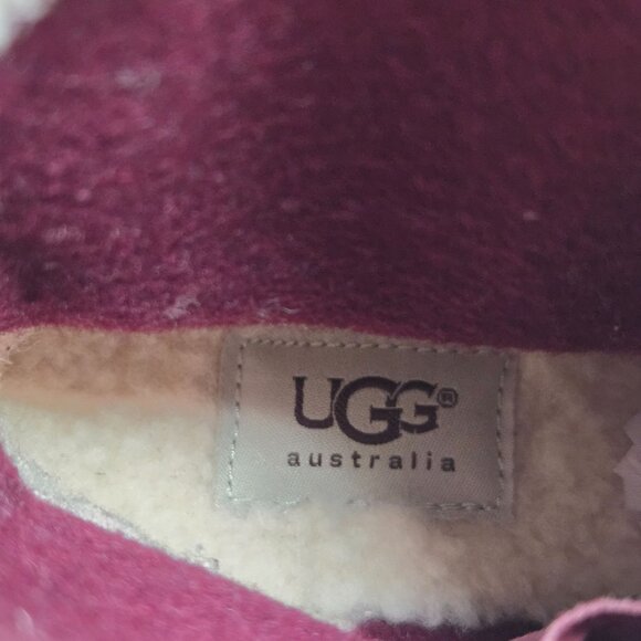 UGG Moto Ankle Boots 6 Dark Brown Leather Grunge Buckle Biker Shearling Booties - Picture 9 of 13